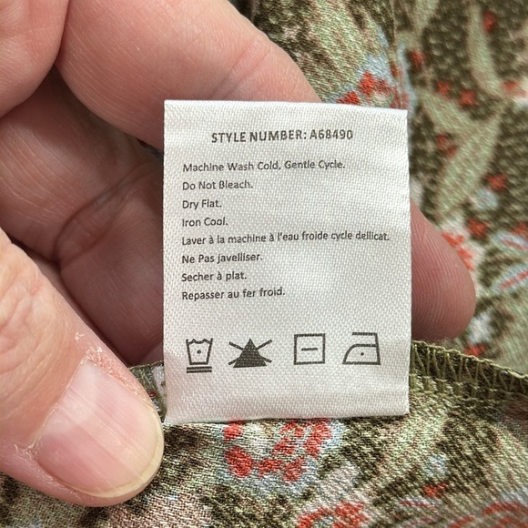 Anthropologie One September Green Pink Floral Print Off The Shoulder Top - Picture 12 of 12